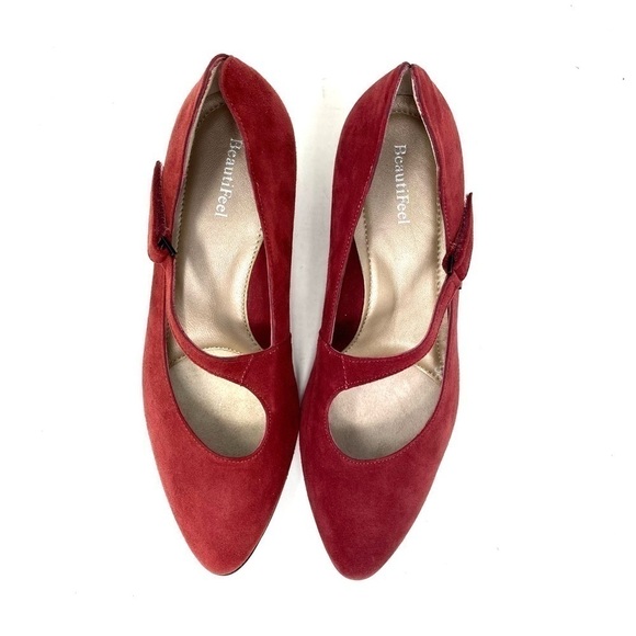 Beautifeel Lilou Merlot Red Suede pumps - Picture 5 of 7
